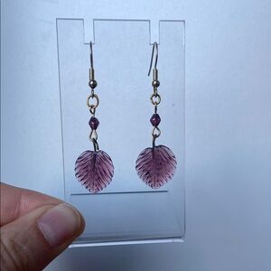 Elegant Purple Leaf Earrings